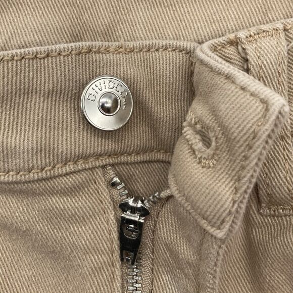 H&M Divided Womens Size 2 Denim Pants High Rise 5 Pocket Design Button Zip Beige - Picture 10 of 12
